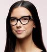 Black Dolce & Gabbana DG3378 Cat-eye Glasses - Modelled by a female