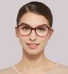 Transparent Dark Cherry Dolce & Gabbana DG5026 Square Glasses - Modelled by a female