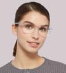 Crystal Dolce & Gabbana DG5092 Rectangle Glasses - Modelled by a female