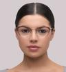 Shiny Rose Gold / Bordeaux Emporio Armani EA1150 Cat-eye Glasses - Modelled by a female