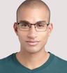 Matte Black Glasses Direct Abraham Square Glasses - Modelled by a male