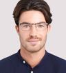Matte Gunmetal Glasses Direct Abraham Square Glasses - Modelled by a male