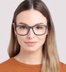 Black / Tortoise Glasses Direct Aero Square Glasses - Modelled by a female