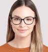 Black / Tortoise Glasses Direct Alora Round Glasses - Modelled by a female
