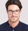 Matte Black Glasses Direct Alvin Square Glasses - Modelled by a male