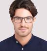 Matte Black / Red Glasses Direct Alvin Square Glasses - Modelled by a male