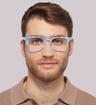 Aquamarine Glasses Direct Andi Birthstone Round Glasses - Modelled by a male