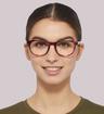Garnet Glasses Direct Andi Birthstone Round Glasses - Modelled by a female