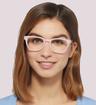 Pink Opal Glasses Direct Andi Birthstone Round Glasses - Modelled by a female