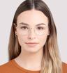 Matte Silver Glasses Direct Bella Round Glasses - Modelled by a female