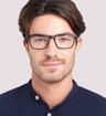 Matte Black Glasses Direct Brad Square Glasses - Modelled by a male