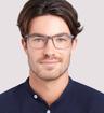 Matte Light Grey Glasses Direct Brad Square Glasses - Modelled by a male