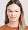Matte Gold Glasses Direct Brooke Aviator Glasses - Modelled by a female