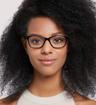 Black / Blue Glasses Direct Caitlin Wayfarer Glasses - Modelled by a female