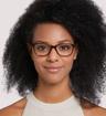 Brown Havana Glasses Direct Caitlin Wayfarer Glasses - Modelled by a female