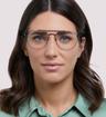 Matte Black Glasses Direct Colby Aviator Glasses - Modelled by a female