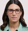 Shiny Havana Glasses Direct Cooper Rectangle Glasses - Modelled by a female