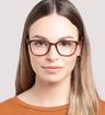 Spotty Havana Glasses Direct Cooper Rectangle Glasses - Modelled by a female