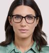 Dark Havana Glasses Direct Courtney Rectangle Glasses - Modelled by a female
