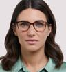 Light Havana Glasses Direct Courtney Rectangle Glasses - Modelled by a female