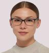 Matte Black/Grey Glasses Direct Dakari Oval Glasses - Modelled by a female