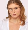 Gold/Pink Glasses Direct Dalia Square Glasses - Modelled by a female