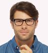 Black / Brown Glasses Direct Diallo Square Glasses - Modelled by a male
