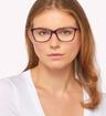 Black Purple Glasses Direct Dottie Rectangle Glasses - Modelled by a female