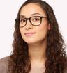 Black Glasses Direct Drew Rectangle Glasses - Modelled by a female