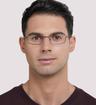 Matte Gunmetal Glasses Direct Ellis Rectangle Glasses - Modelled by a male