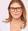 Milky Burgundy Glasses Direct Elsie Rectangle Glasses - Modelled by a female