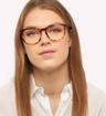 Spotty Havana Glasses Direct Elsie Rectangle Glasses - Modelled by a female