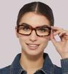 Havana Glasses Direct Genesis Rectangle Glasses - Modelled by a female
