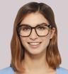 Green/Havana Glasses Direct Gian Square Glasses - Modelled by a female