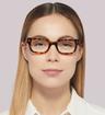 Havana Glasses Direct Greer Rectangle Glasses - Modelled by a female