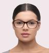Black Glasses Direct Hazel Cat-eye Glasses - Modelled by a female