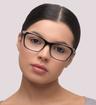 Clear Crystal / Black Glasses Direct Hazel Cat-eye Glasses - Modelled by a female