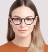 Black / Tortoise Glasses Direct Mimi Round Glasses - Modelled by a female
