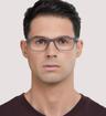Grey Glasses Direct Skylar Rectangle Glasses - Modelled by a male