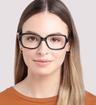 Black Glasses Direct Sophia Square Glasses - Modelled by a female