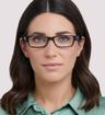 Black / Tortoise Glasses Direct Wren Rectangle Glasses - Modelled by a female