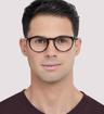 Havana Gucci GG0121O Round Glasses - Modelled by a male
