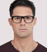 Black Gucci GG0768O Rectangle Glasses - Modelled by a male
