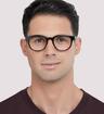 Havana Gucci GG0769O Round Glasses - Modelled by a male