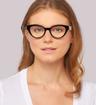 Black / White Gucci GG0959O Cat-eye Glasses - Modelled by a female