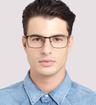 Black/Havana harrington Alec Rectangle Glasses - Modelled by a male