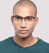 Matte Black harrington Joe Rectangle Glasses - Modelled by a male