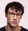 Dark Havana / Matte Gunmetal harrington Jonas Rectangle Glasses - Modelled by a male