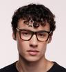 Havana Hart Jagger Rectangle Glasses - Modelled by a male