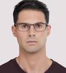 Brown Jasper Conran JCM007 Rectangle Glasses - Modelled by a male